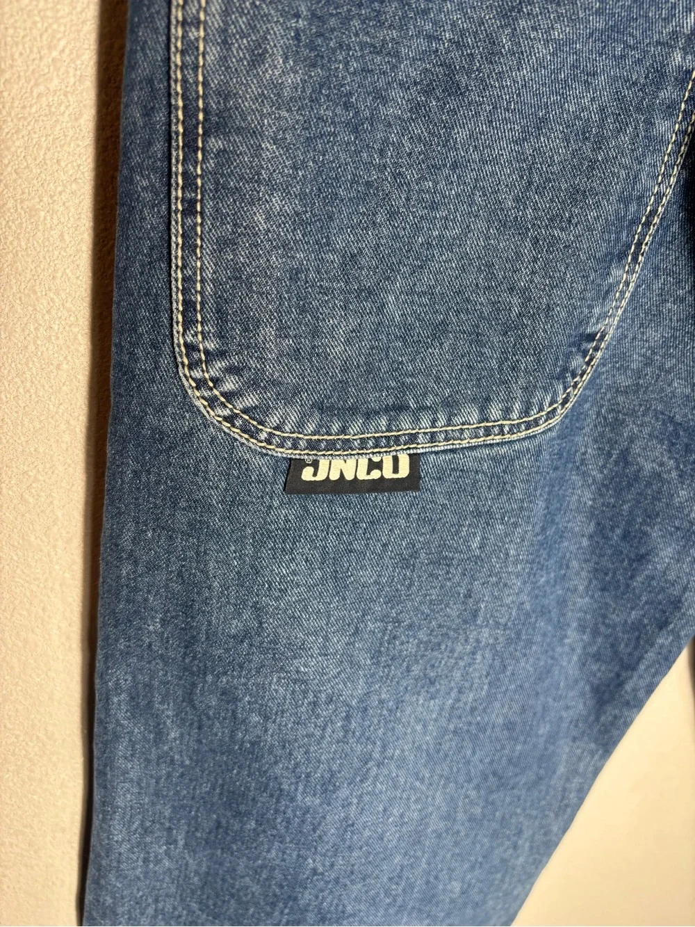 JNCO Twin Cannon Vintage Wide Leg Baggy Jeans Dark Wash Skater Y2k Size 26x27